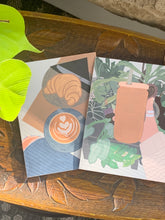 Load image into Gallery viewer, Croissant and Coffee Greeting Card