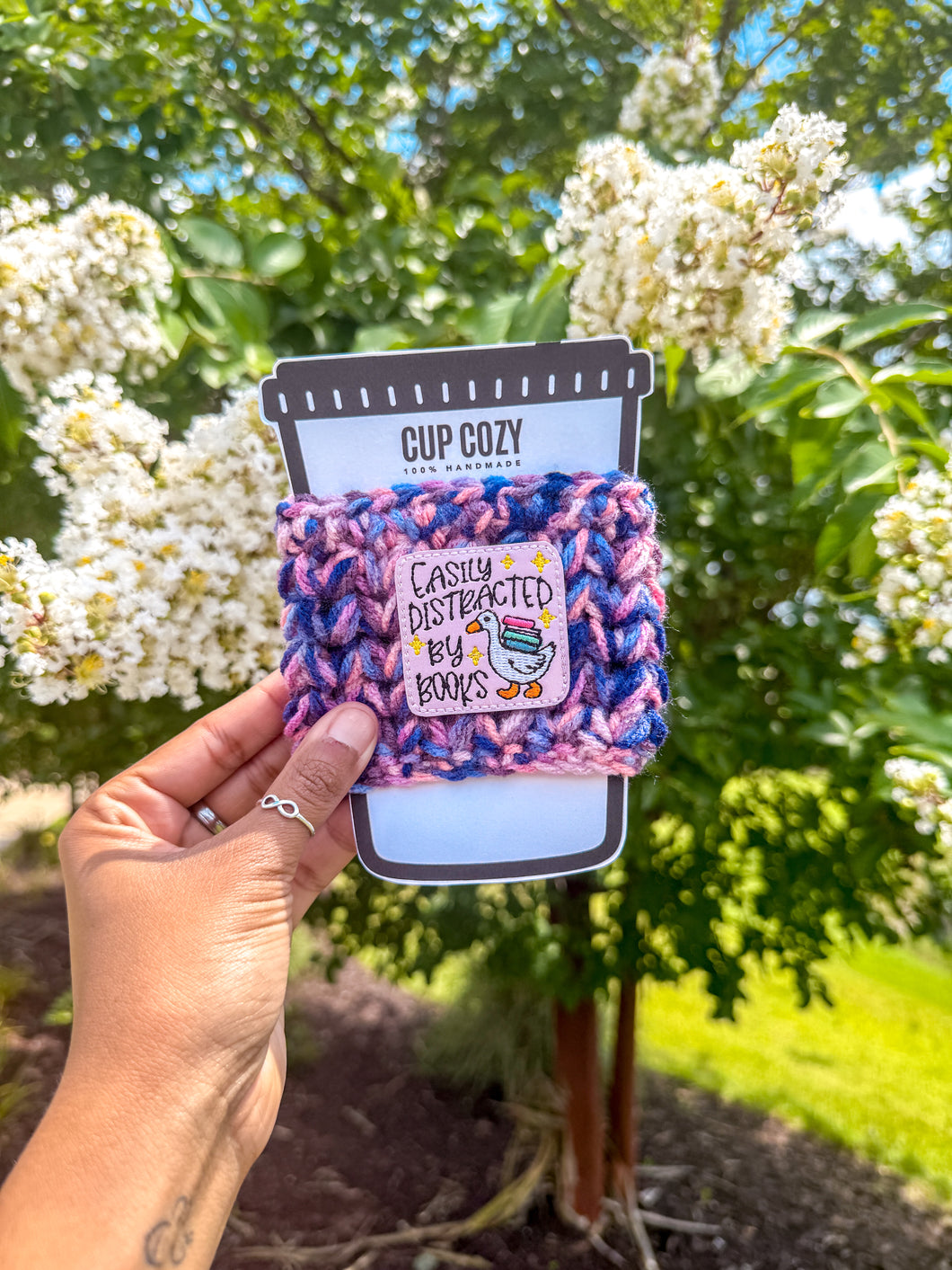 Easily Distracted by Books Cup Cozy