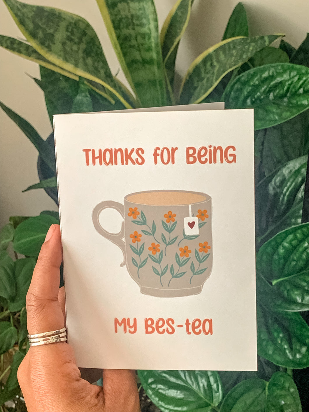 Thanks For Being My Bes-Tea Greeting Card