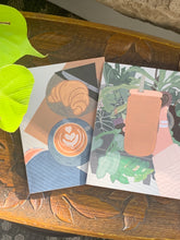 Load image into Gallery viewer, Croissant and Coffee Greeting Card
